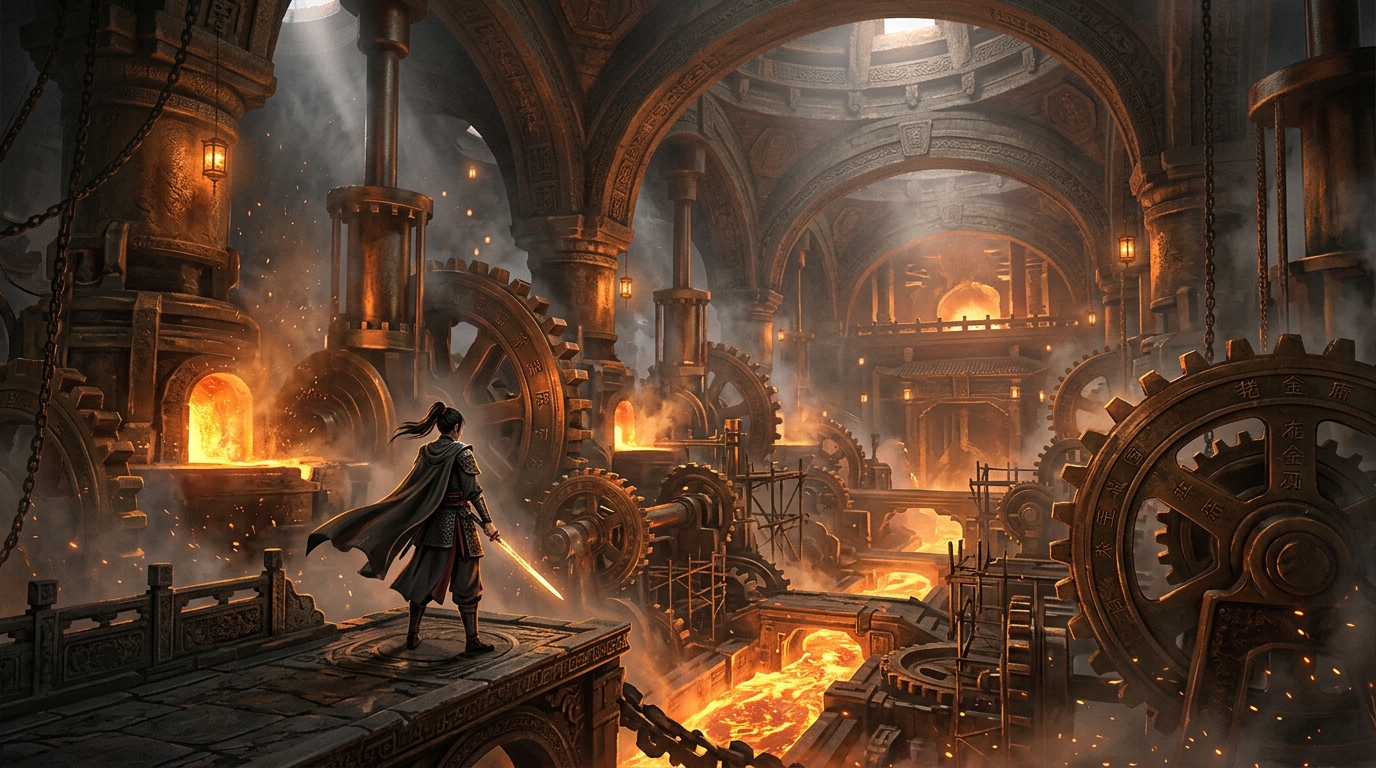 Cinematic Prologue Slide: The Clockwork Foundry