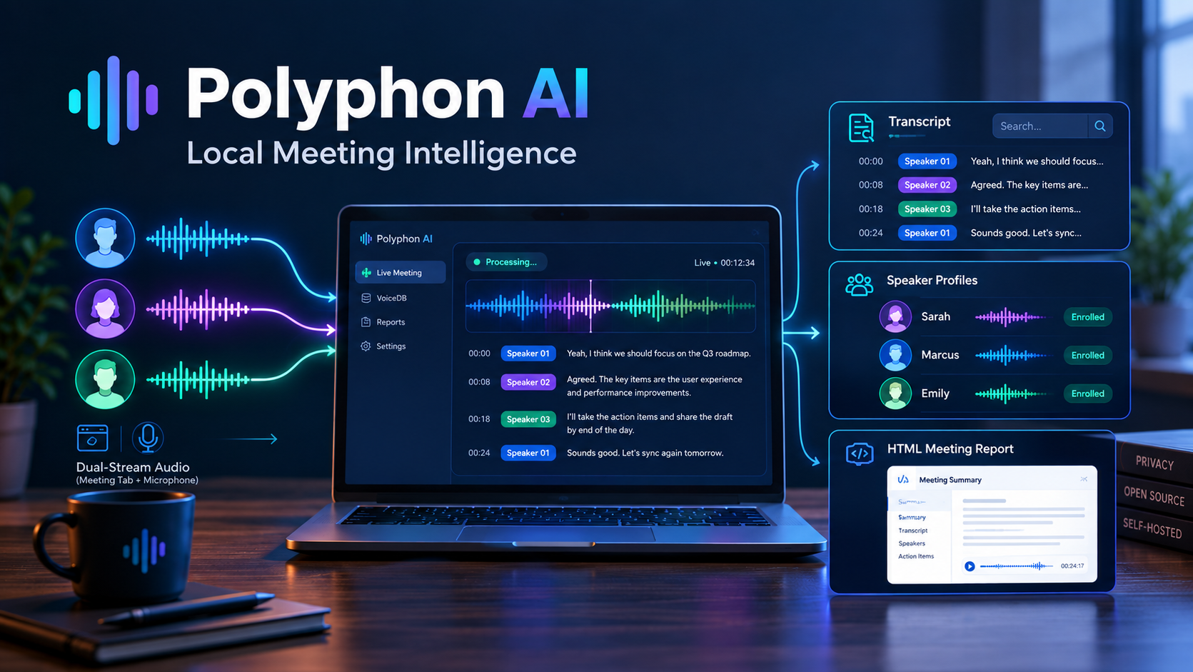 Polyphon AI: Local Meeting Intelligence cover image