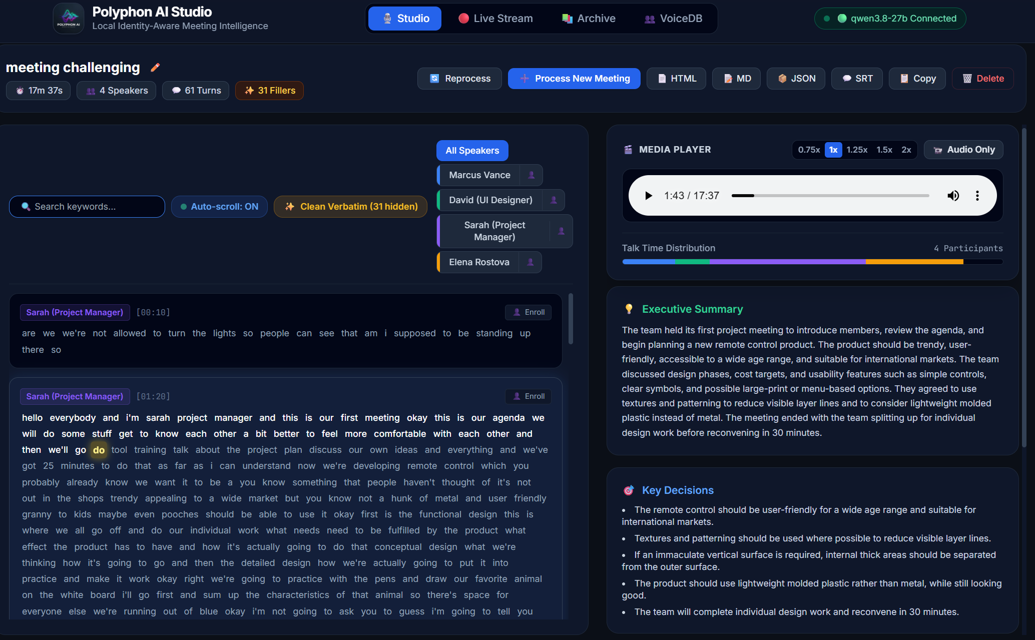 Polyphon AI Studio - Interactive Player, Word-Level Karaoke, and Clean Verbatim