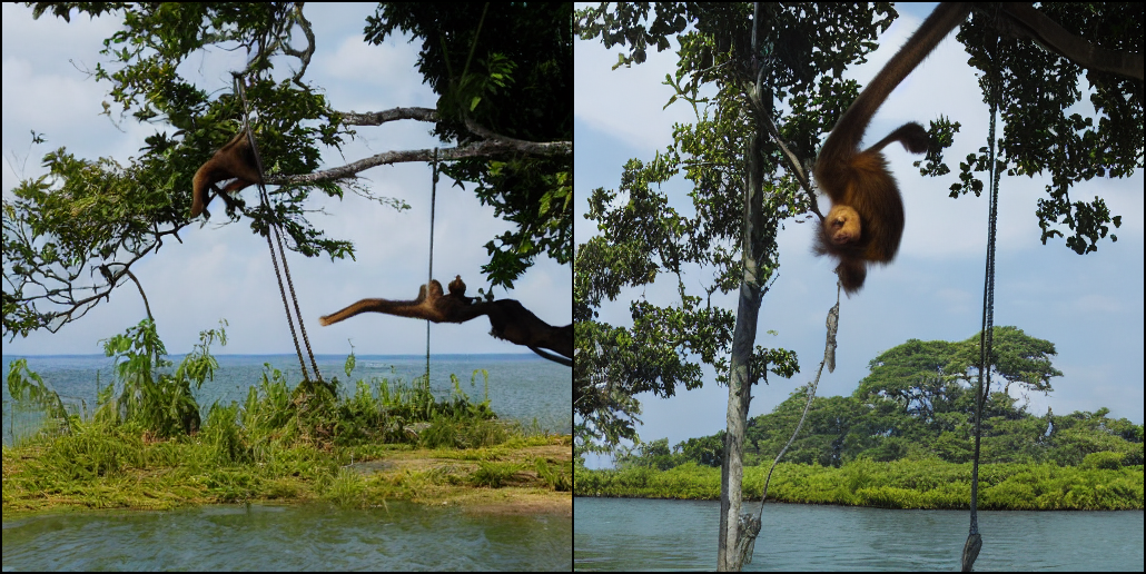 monkey-swinging-from-tree-to-tree-on-island