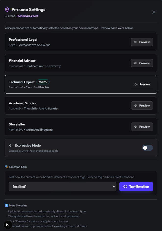 voicedoc-persona-settings