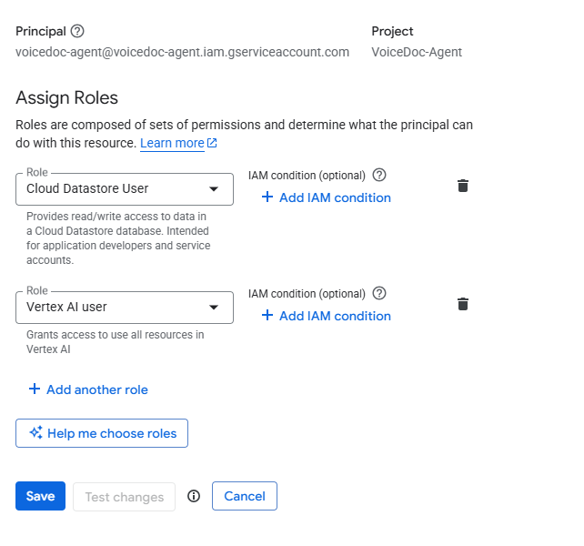 voicedoc-serviceaccount-setup